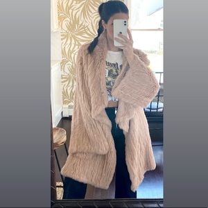 Elizabeth & James Rabbit Fur Jacket kimono style